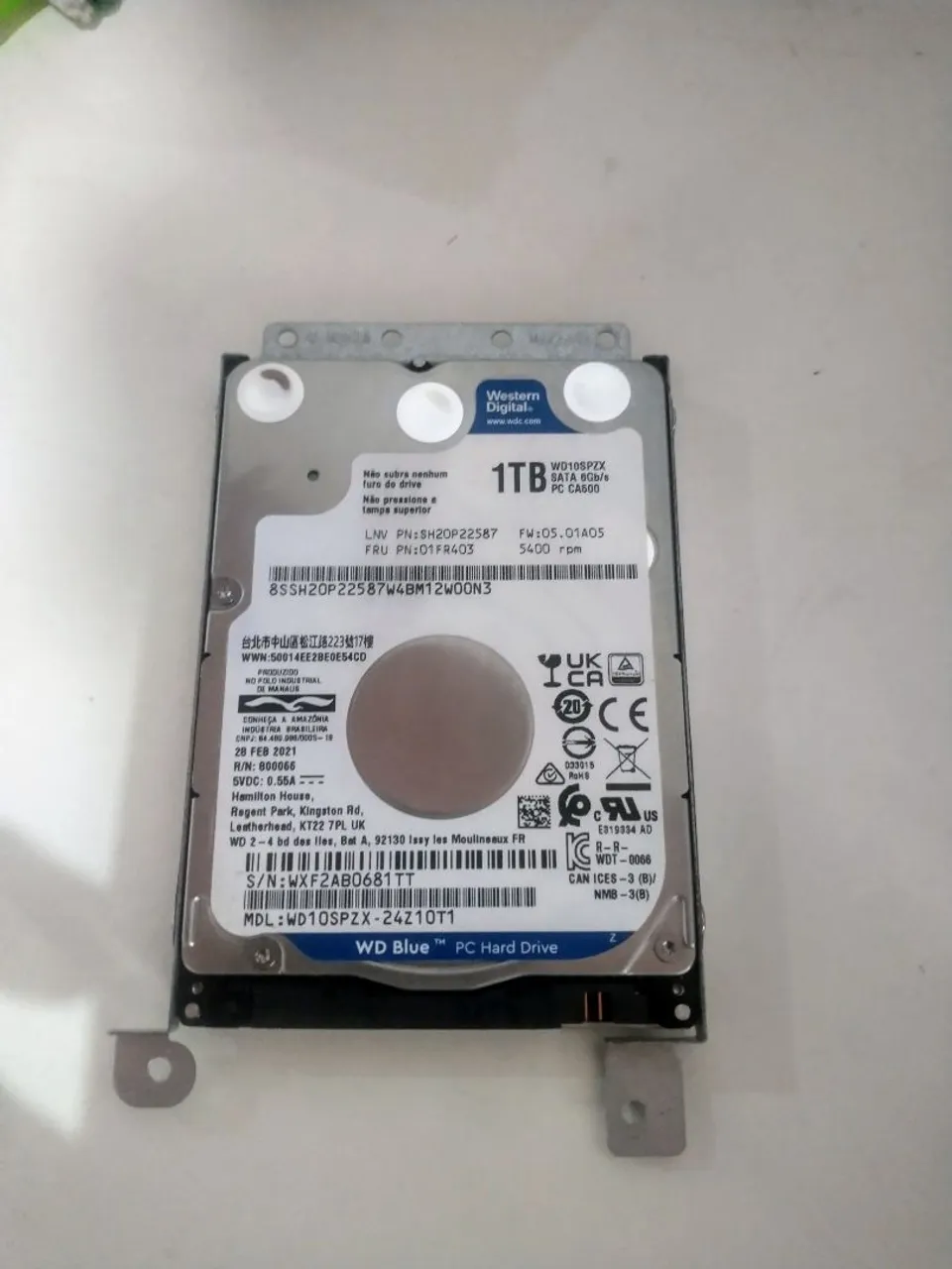 HD 1TB WD Blue 2.5" SATA 5400RPM WD10SPZX