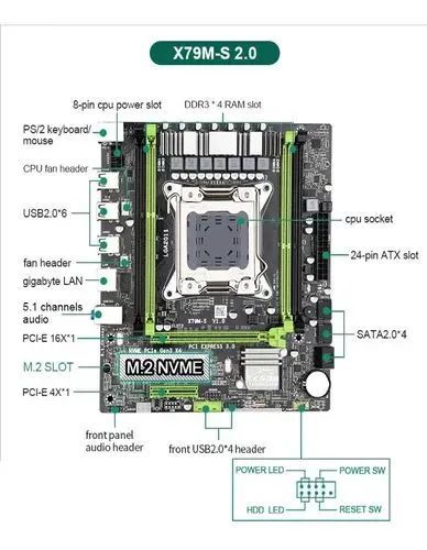 ESTHE TWINセット Kit x79 xeon 2650 v2 8 cores 16 treads 16 gb memoria - Peças de