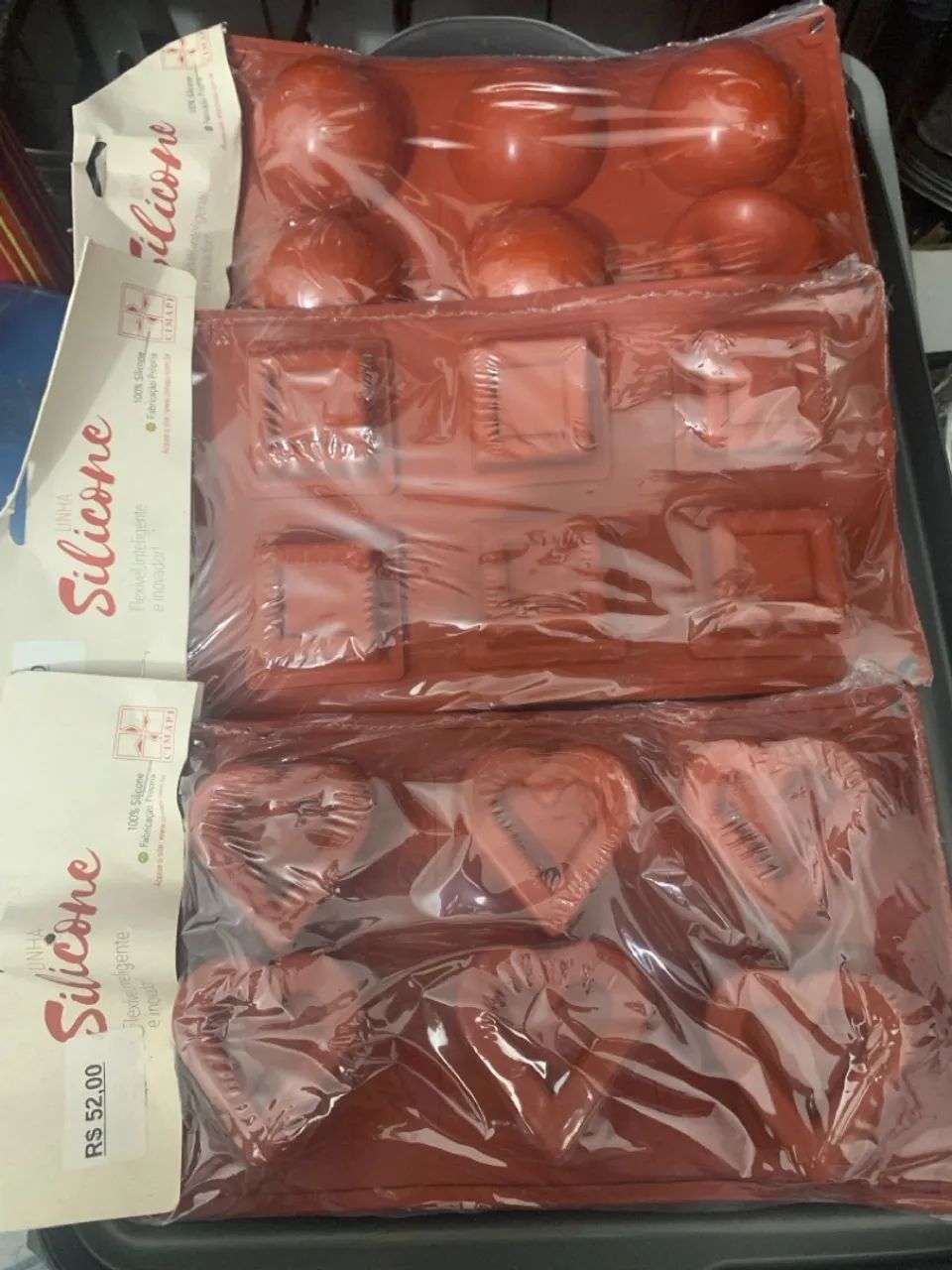 Kit 3 Formas de silicone para chocolate e doces (Cimapi) 