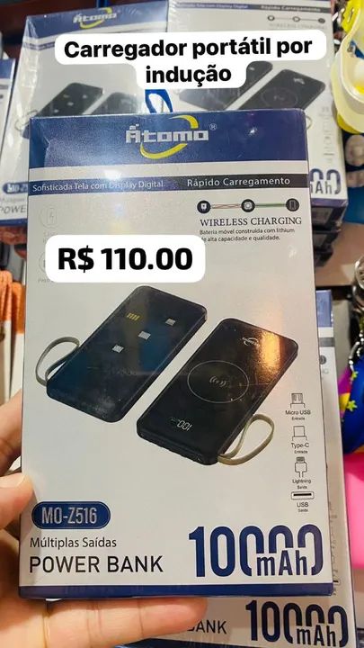 Carregador Portátil por indução Átomo 
