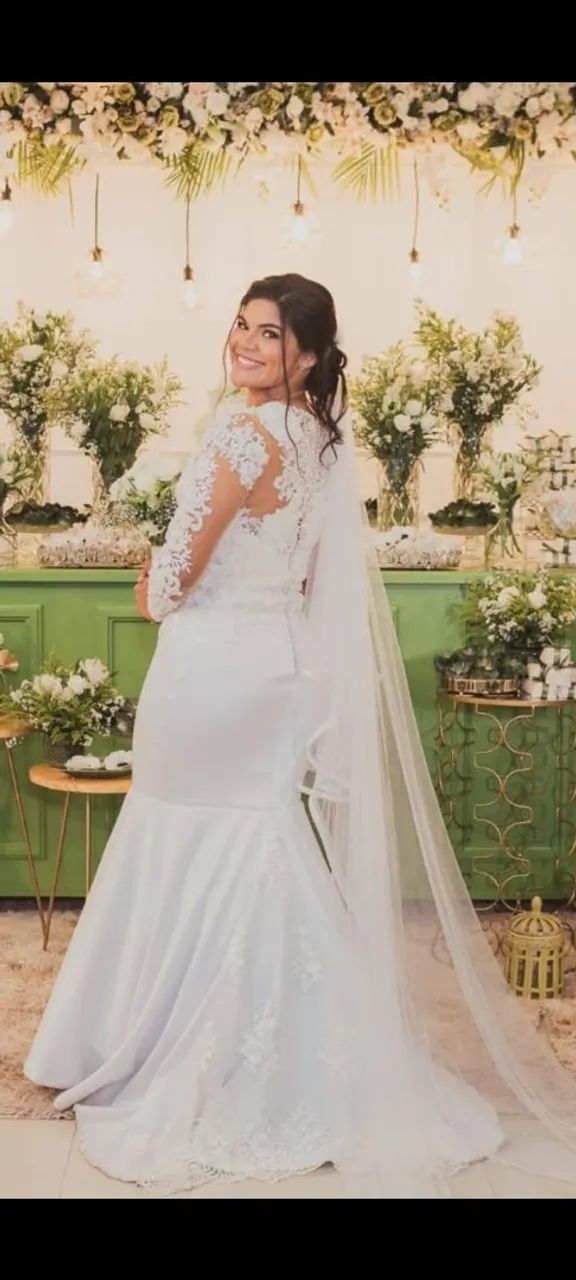 Vestido de noiva veste ate um 38 40 - Foto 2