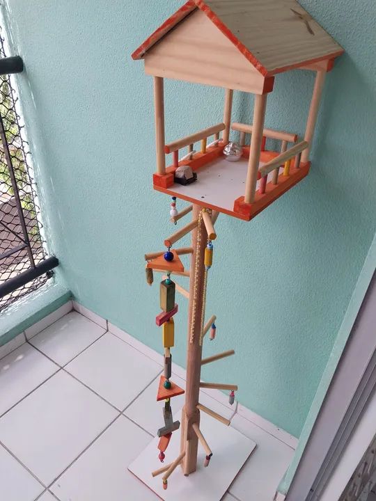Brinquedo para Pássaros - Casa e Playground