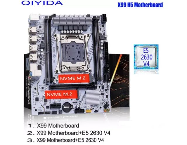 X99 Lga2011-3 Xeon E5 2630 V4 C612chip Nvme M.2