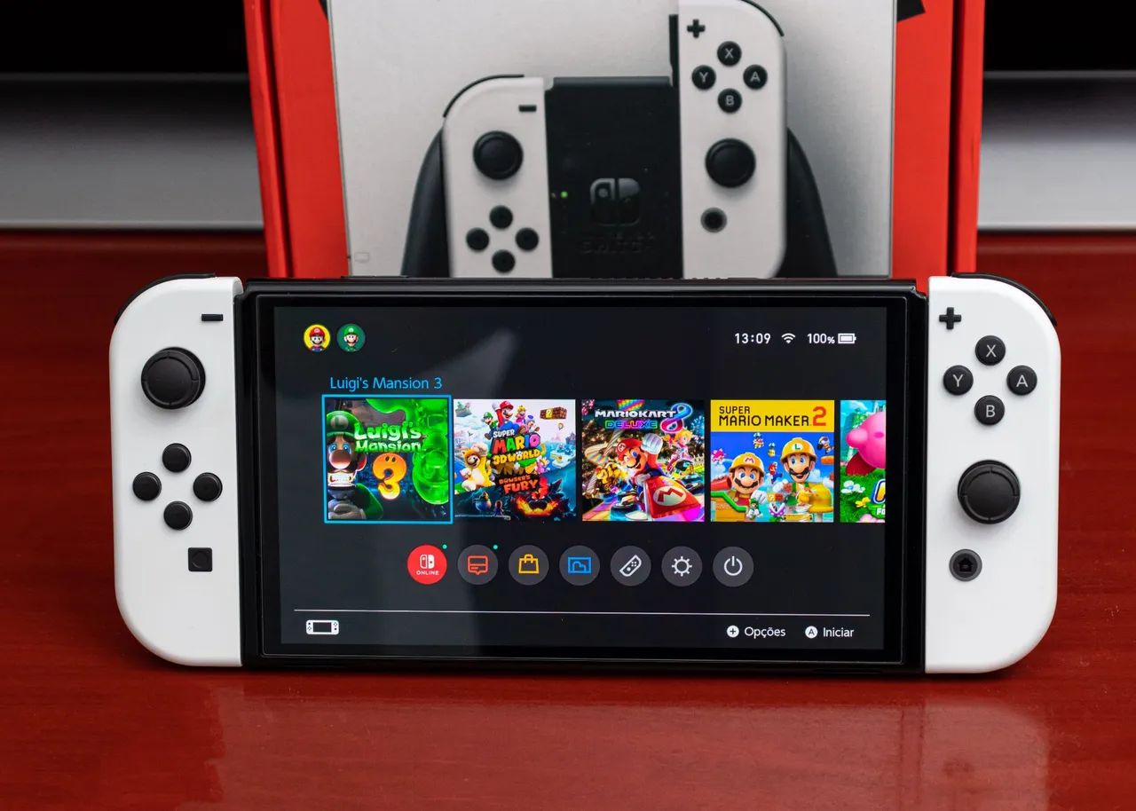 Nintendo Switch OLED Branco Desbloqueado