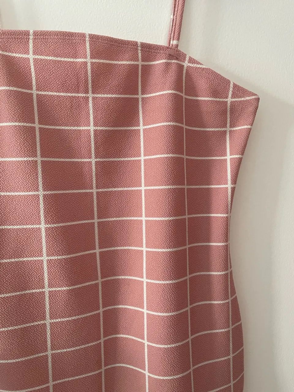 Vestido quadriculado rosa e branco  - Foto 2