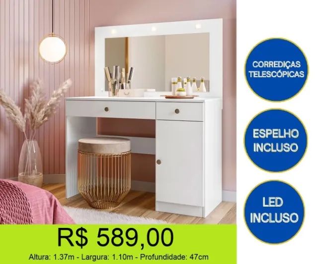 Penteadeira moderna com espelho 