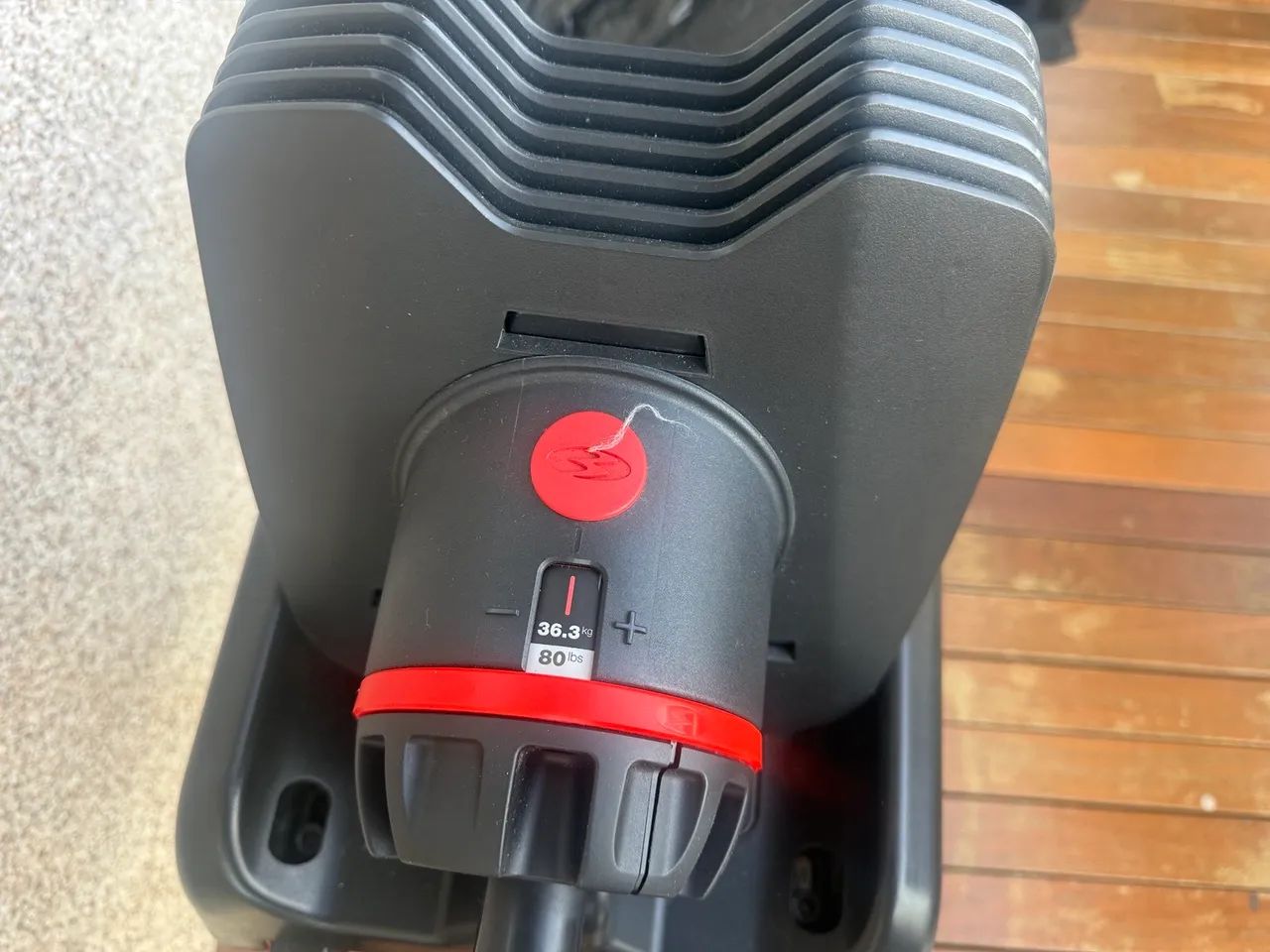 Halteres Ajustáveis Bowflex SelectTech até 41kg cada + Suporte Original + Barra - Foto 2