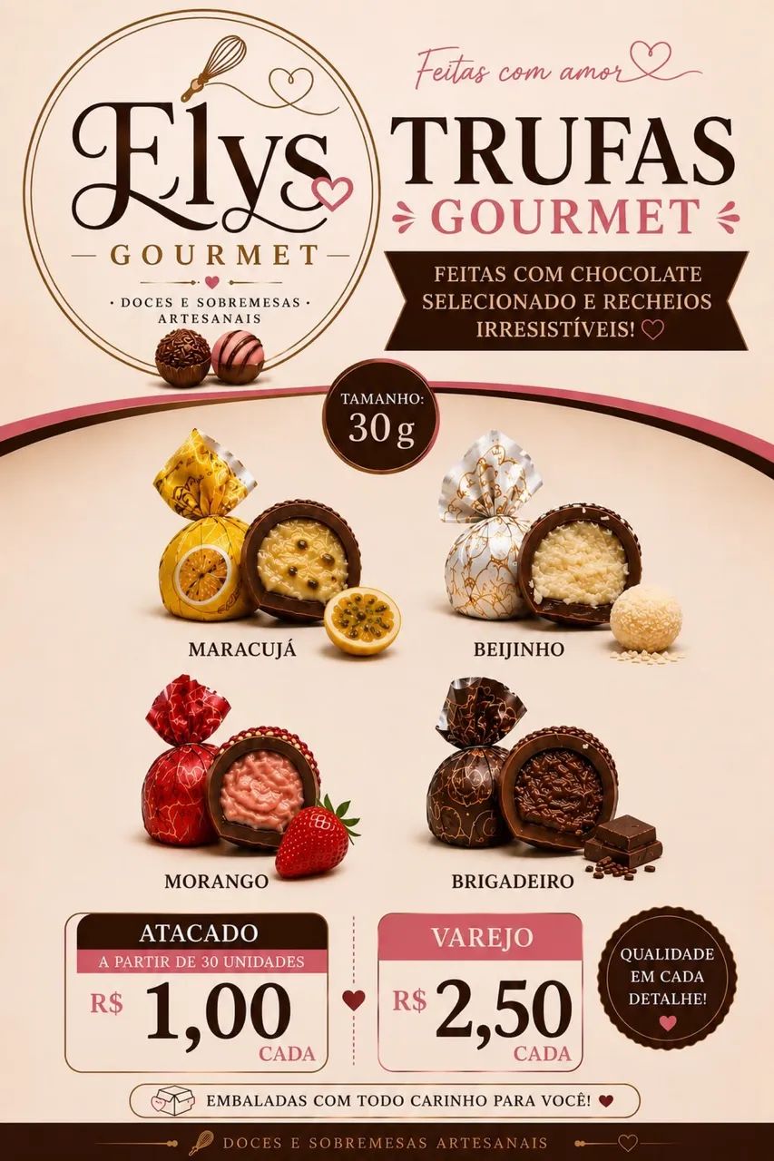 Trufas Caseiras de Qualidade - Encomendas e Pronta Entrega