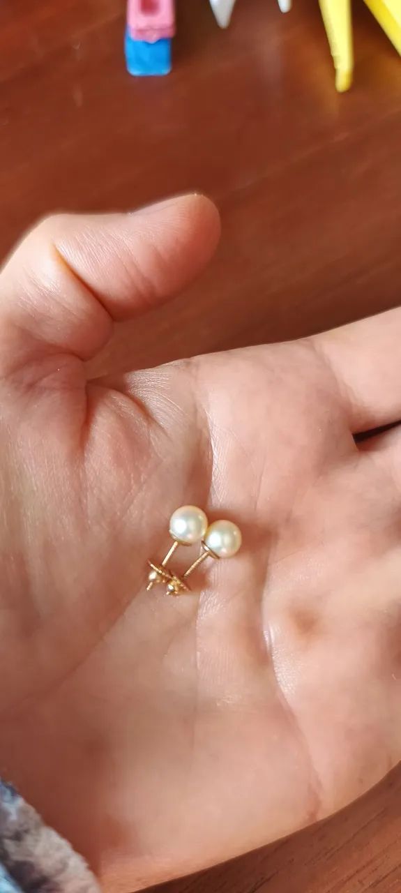 Brincos de ouro 18k de pérolas  - Foto 3