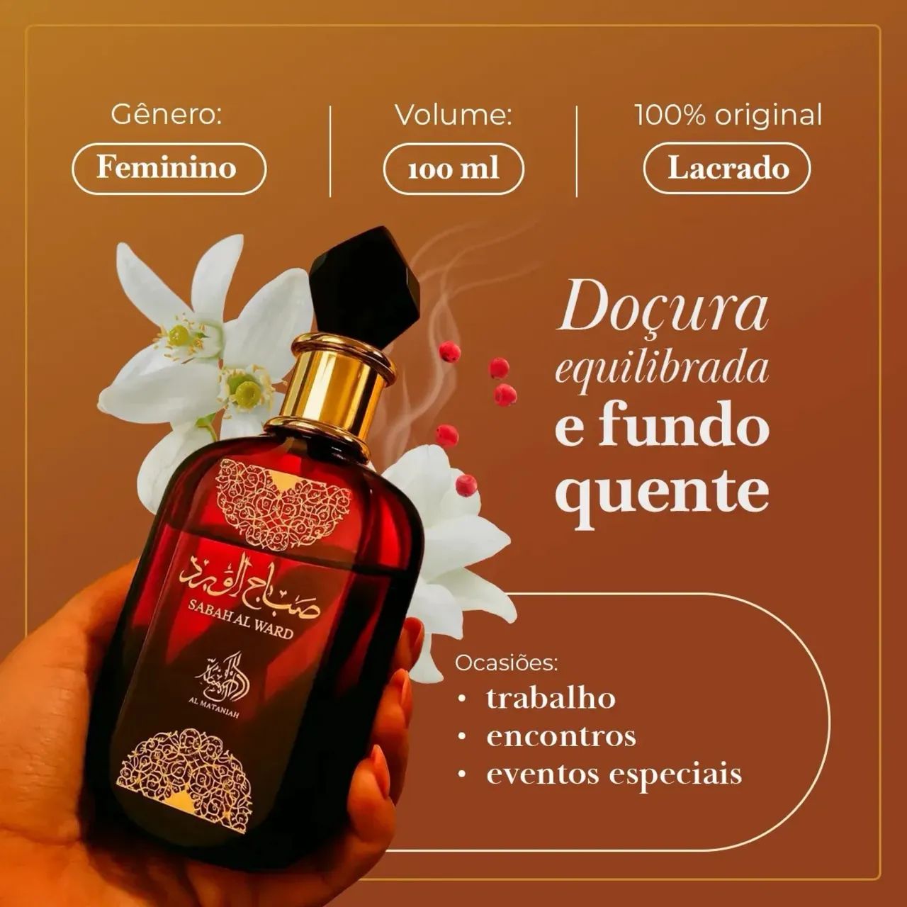 Perfume Árabe feminino Sabah Al Ward 100 ml - Foto 4