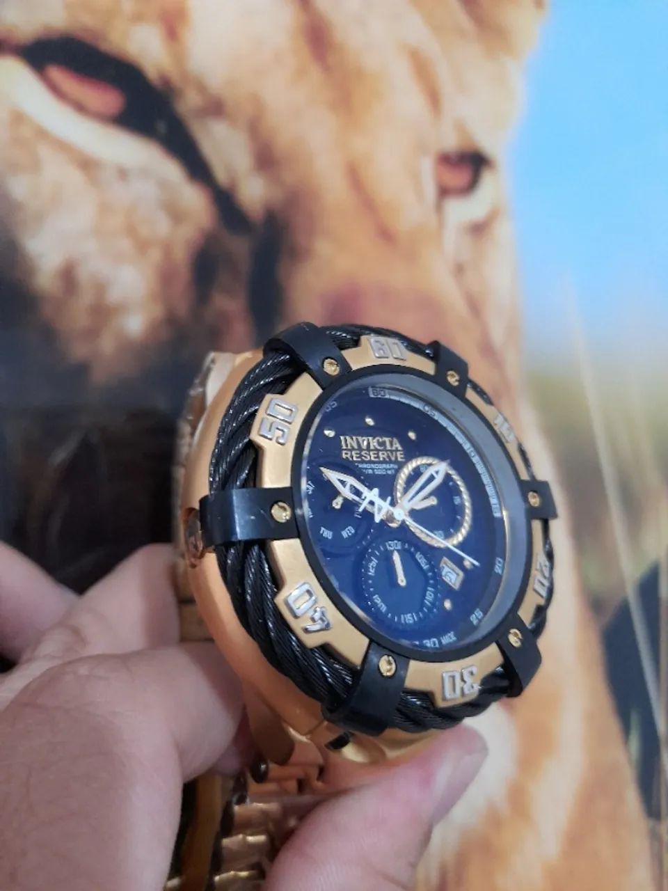 Relógio INVICTA THUNDERBOLT MULTIFUNCIONAL  DOURADO COM BEZEL PRETO - Foto 5