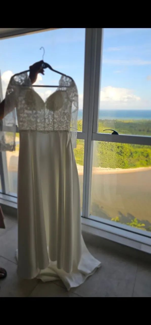 Vestido de Noiva (Brinde Coroa, Cinto e o Véu) - Foto 2