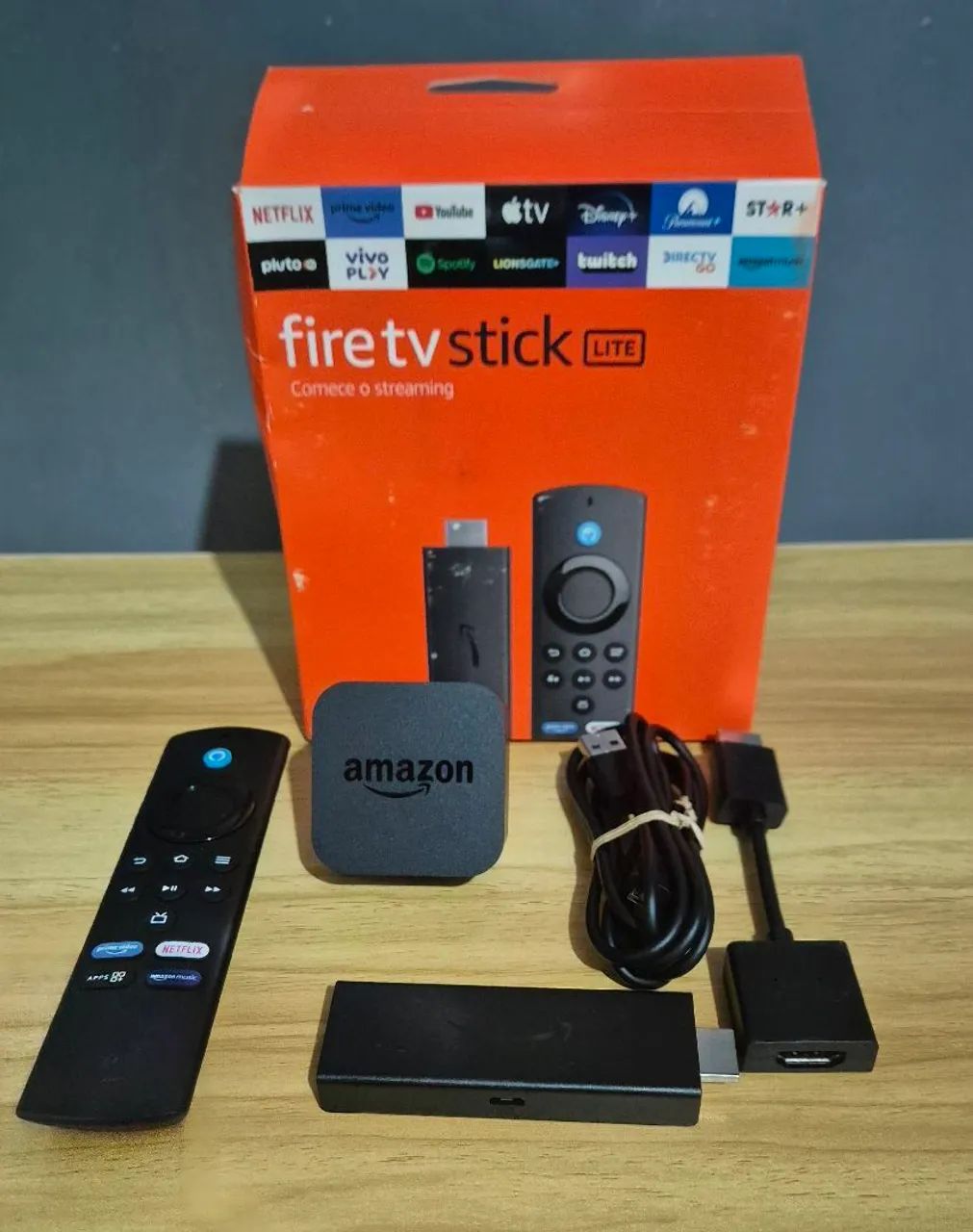 Fire tv stick lite completo com caixa