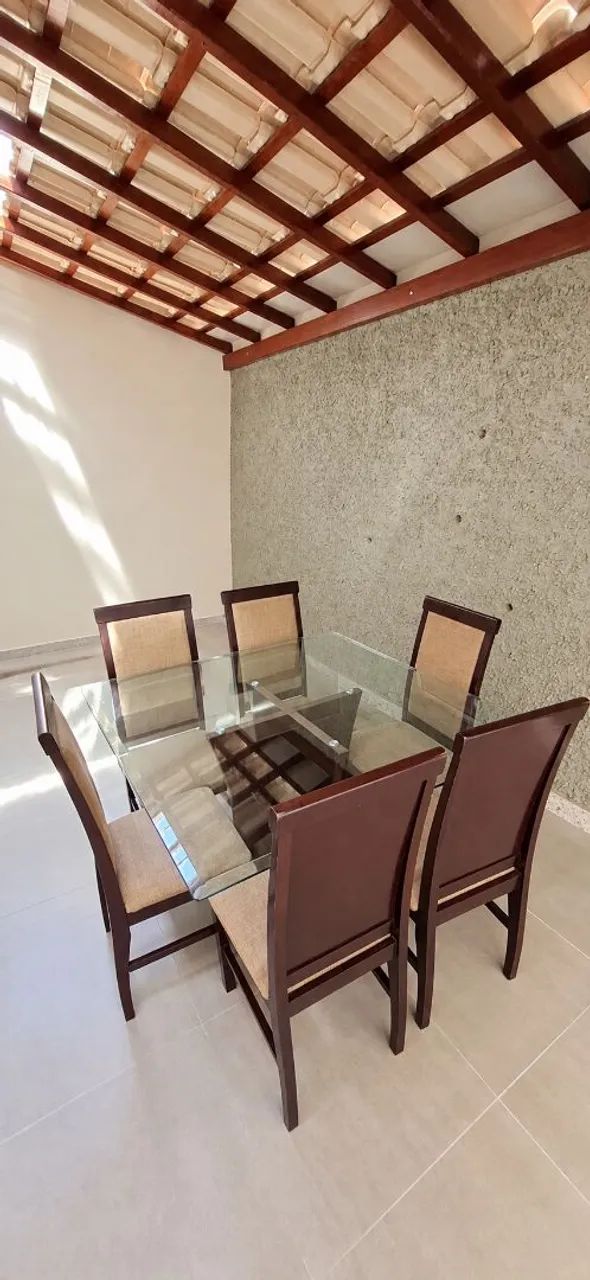 Conjunto mesa com tampo de vidro e 6 cadeiras - Foto 2