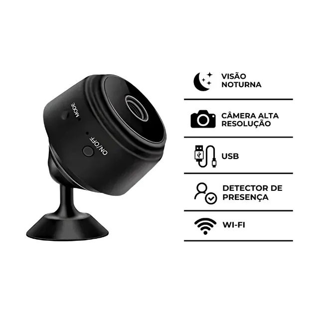 Mini Câmera Espiã A9 Wifi com Sensor e Visão Noturna - Foto 2