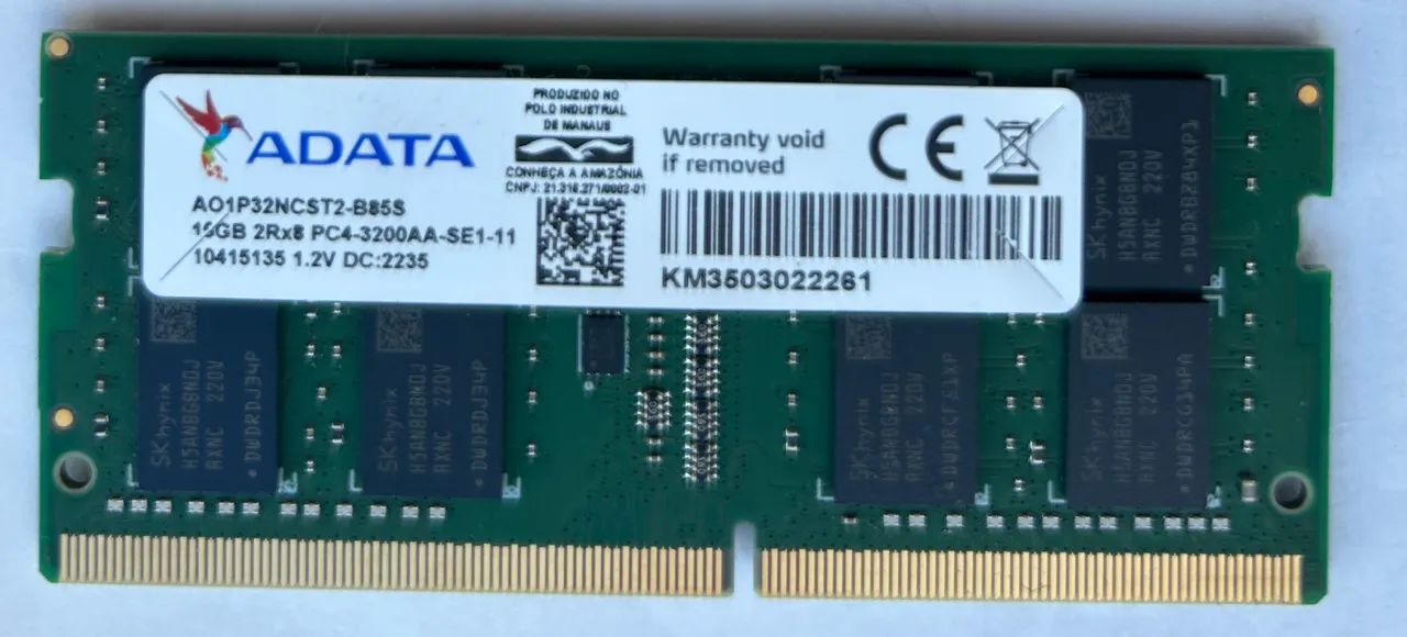 Memória de notebook 16gb