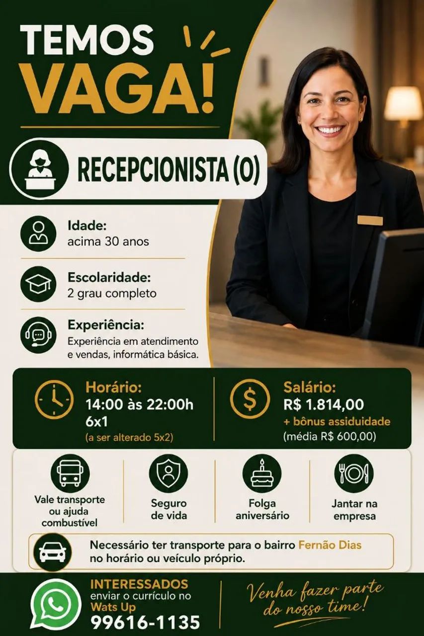 Vagas de emprego para trabalhar em  hotel fazenda em igarape-MG  - Foto 2