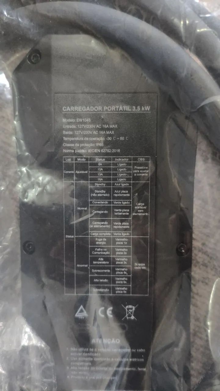 Carregador portátil e-wolf original byd 