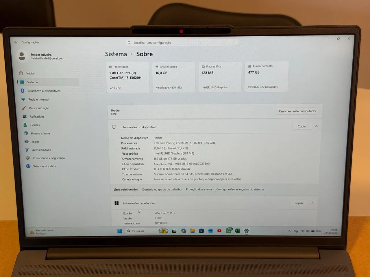 Notebook Lenovo ideapad slim 3 com I7 e 16G - Foto 3