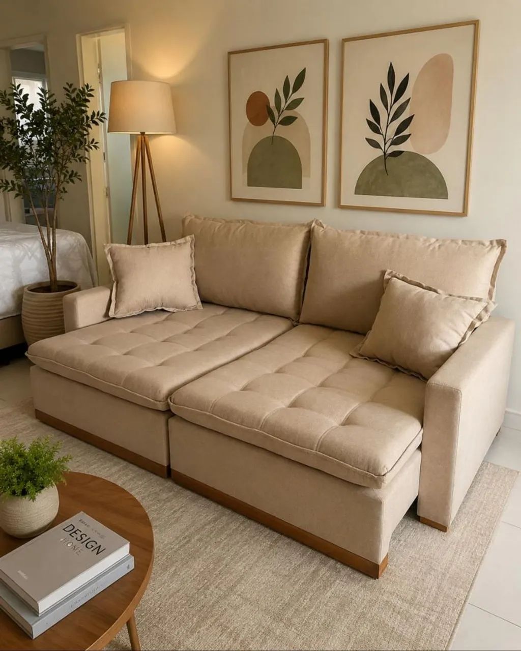 SOFA CAIXA ZERO MEDIDA 2.30 LINHO.COR BEHE OU CINZA DISPONÍVEL PRONTA ENTREGA  - Foto 2