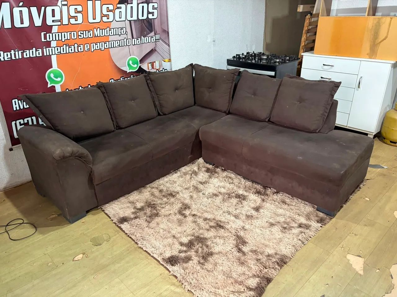 Sofá de canto 6 lugares ótimo estado ((ENTREGO GRATIS)) - Foto 4