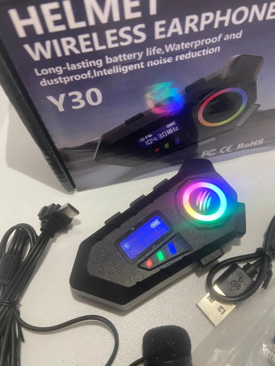 FONE BLUETOOTH CAPACETE DE MOTO COM RADIO  - Foto 3