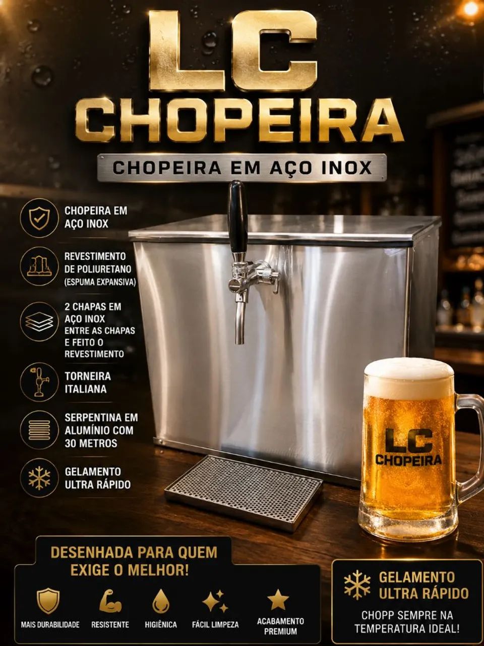 Chopeira de gelo em aço inox  - Foto 2