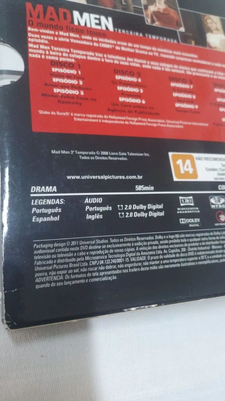 DVD Box Quadruplo Mad Men - Terceira Temporada ( 22591 ) - Foto 3