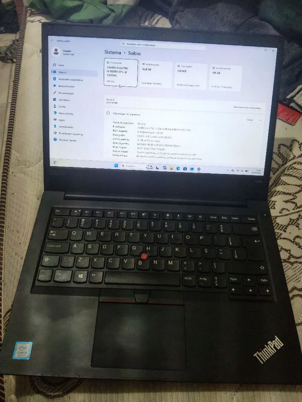 Vendo Notebook Lenovo ThinkPad E490 (Core i5 / 16GB RAM) - Foto 3