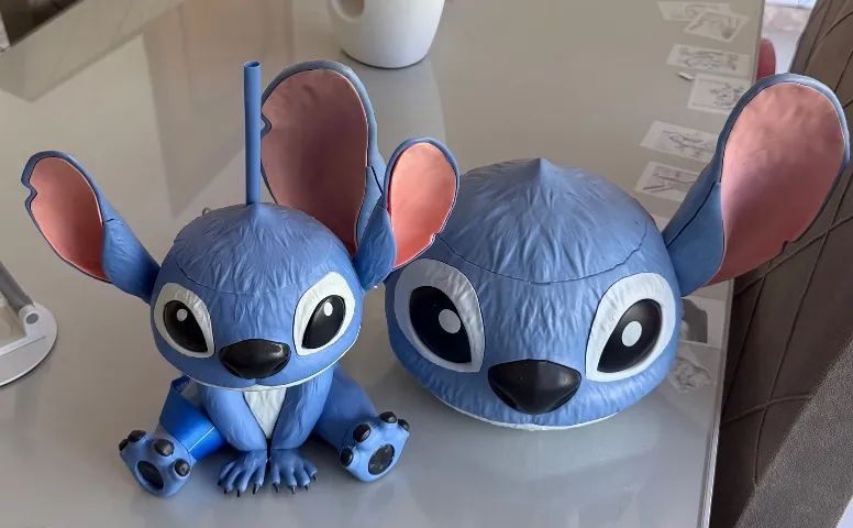 Balde de pipoca e copo Stitch 