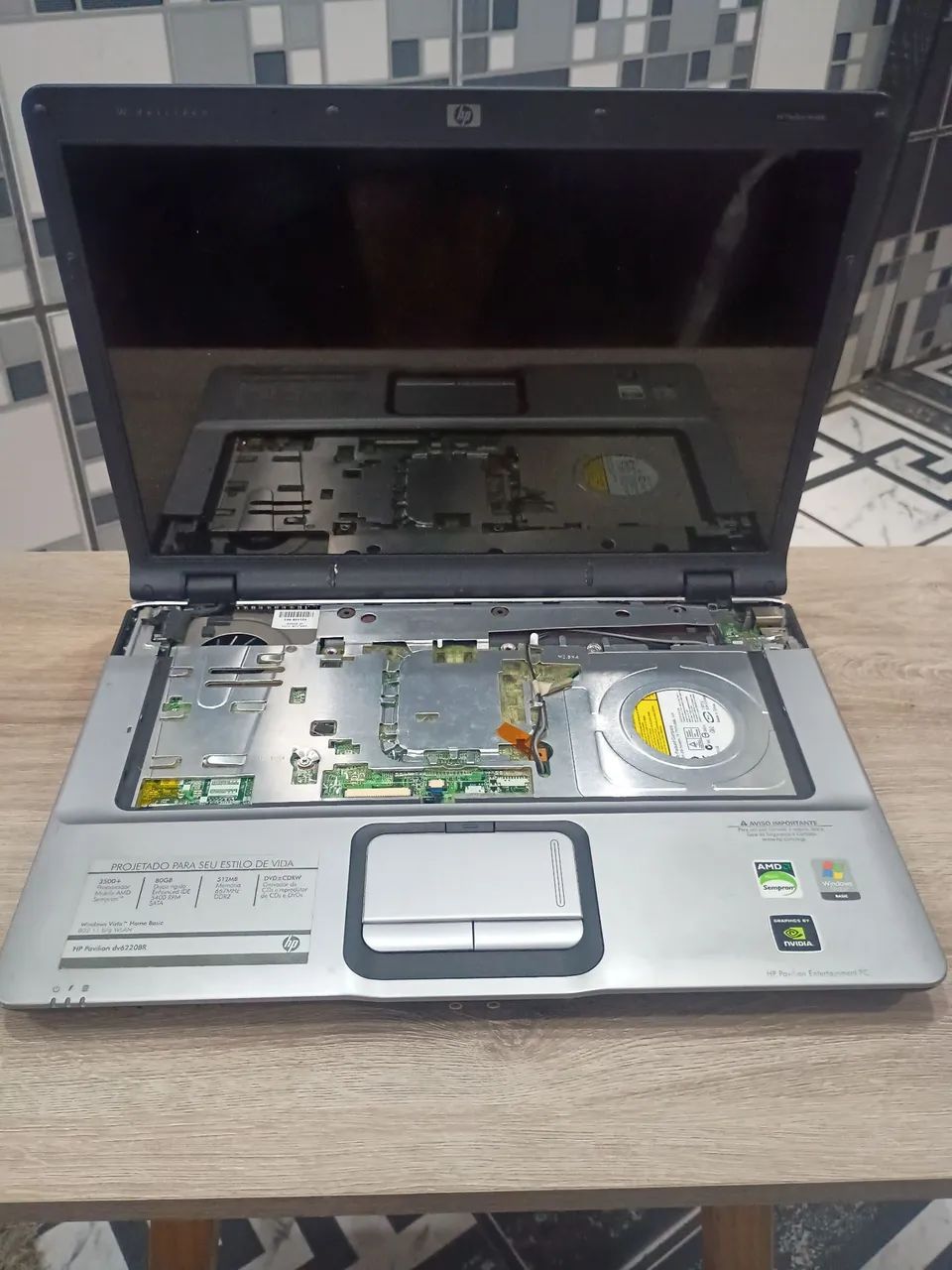 Notebook Hp pavilion entertainment para retirar peças 