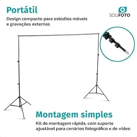 Suporte Fundo Infinito 2,40x3m Sou Foto + Fundo Verde e Cinza | Estúdio Fotográfico - Foto 6