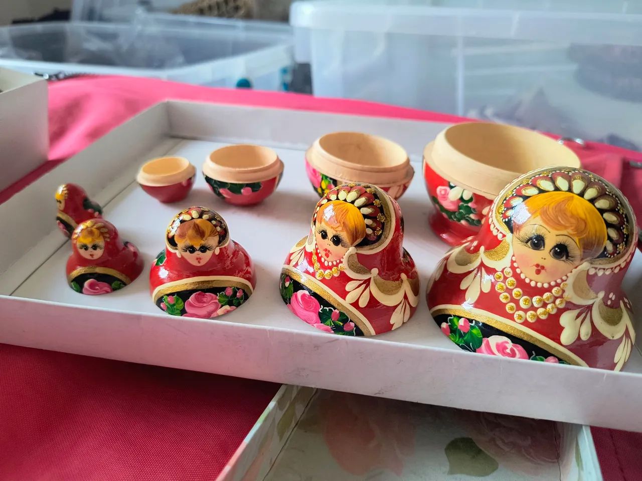 Boneca russa antiga em madeira  - Foto 2