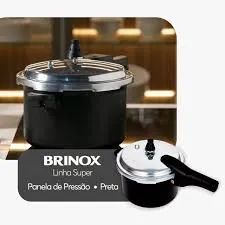 PANELA PRESSAO BRINOX 5,4L C/ INDUCAO CERAMIC LIFE SUPER PRETA PTF  COD: 4954102   - Foto 4