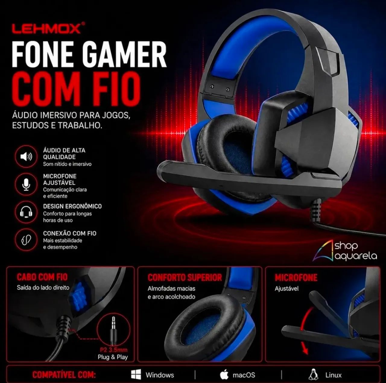 Fone headset gamer  - Foto 2