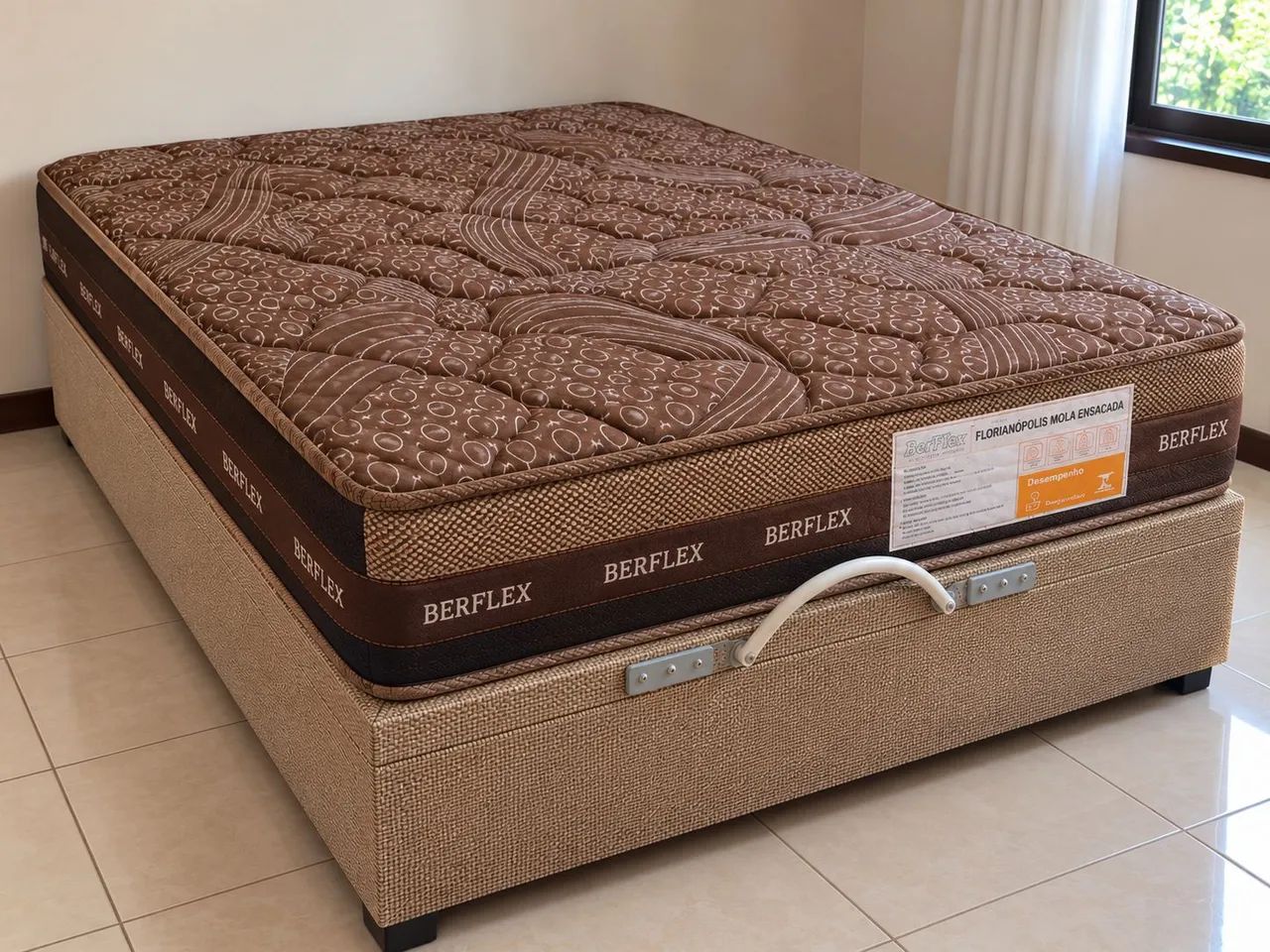Cama Box Baú Casal + Colchão BerFlex Florianópolis Mola Ensacada - Foto 5