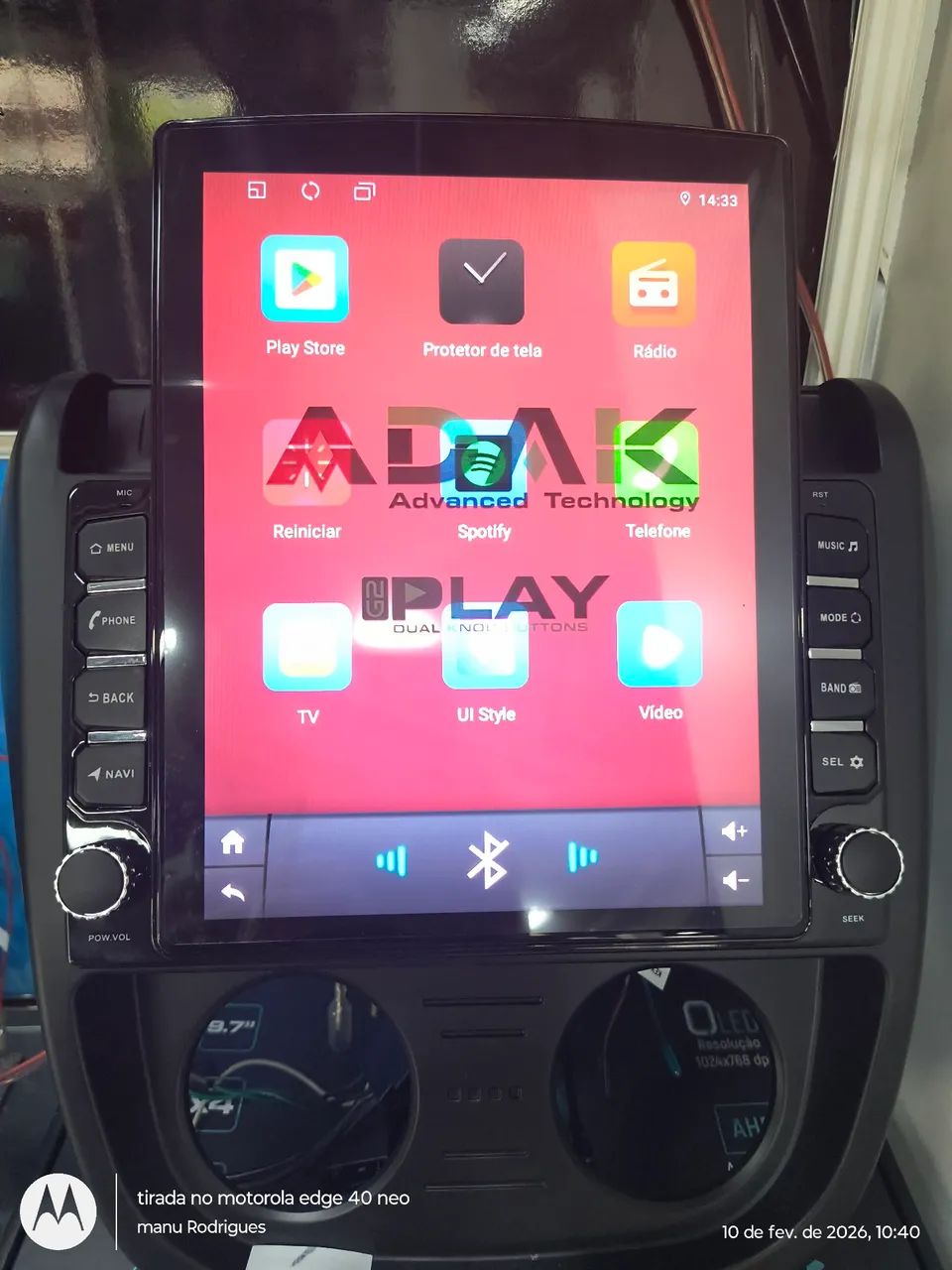 Central multimídia tesla 9.7 polegadas Adak  - Foto 2