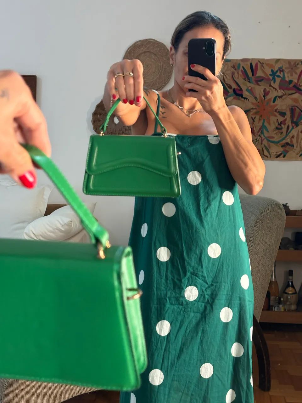 Bolsa de mão verde - Foto 4