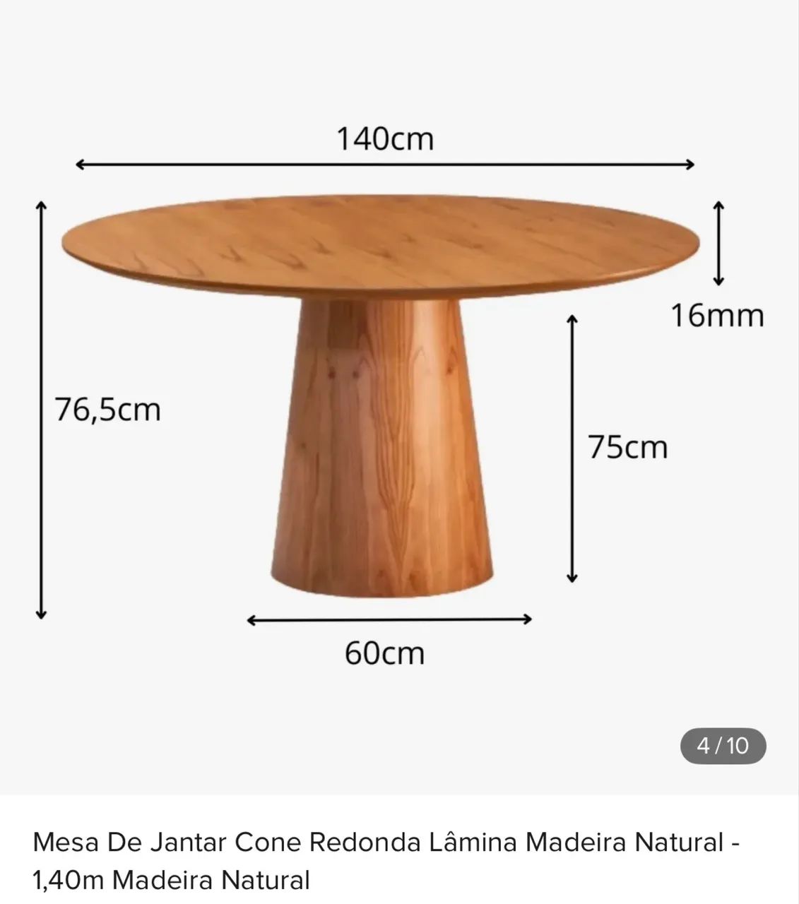 Mesa de Jantar Redonda 1,40 - Foto 5
