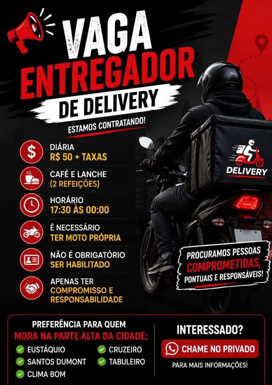Precisa-se de entregador