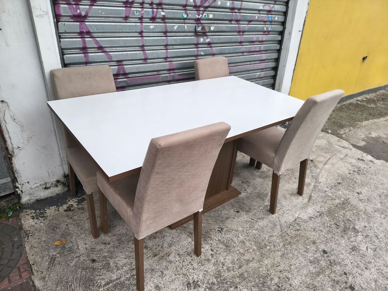 Mesa de jantar 4 cadeiras off white - Foto 2