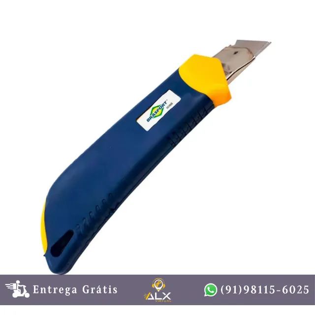Estilete Emborrachado 18mm Azul Brasfort *ENTREGA GRÁTIS*