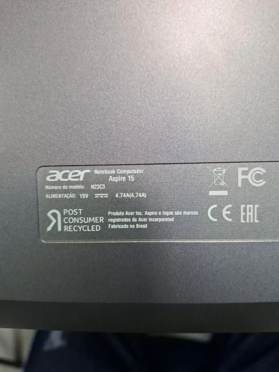 NOTEBOOK ACER ASPIRE 15 N23C3 (PLACA MÃE QUEIMADA) - Foto 3