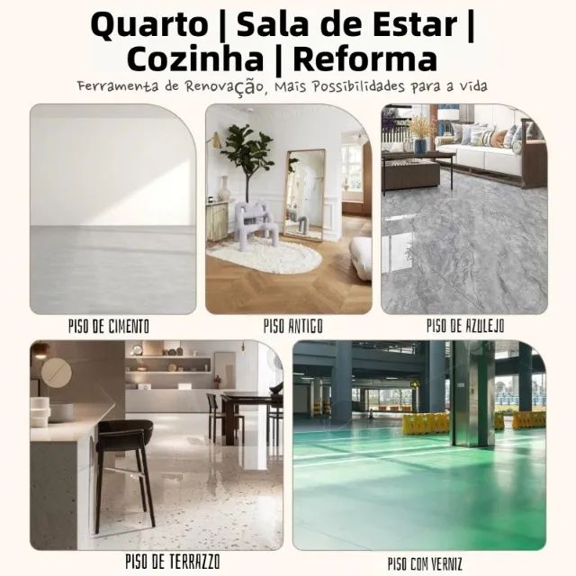 36 Peças de Adesivo de Piso Vinílico 91,4x15,2cm - Removível e Impermeável - Foto 5