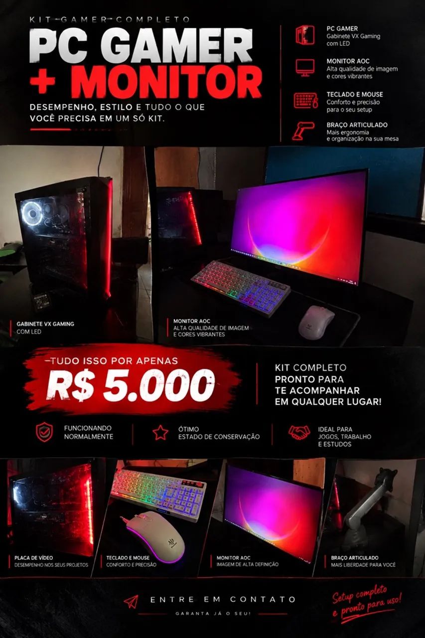  VENDO SETUP GAMER COMPLETO  - Foto 2
