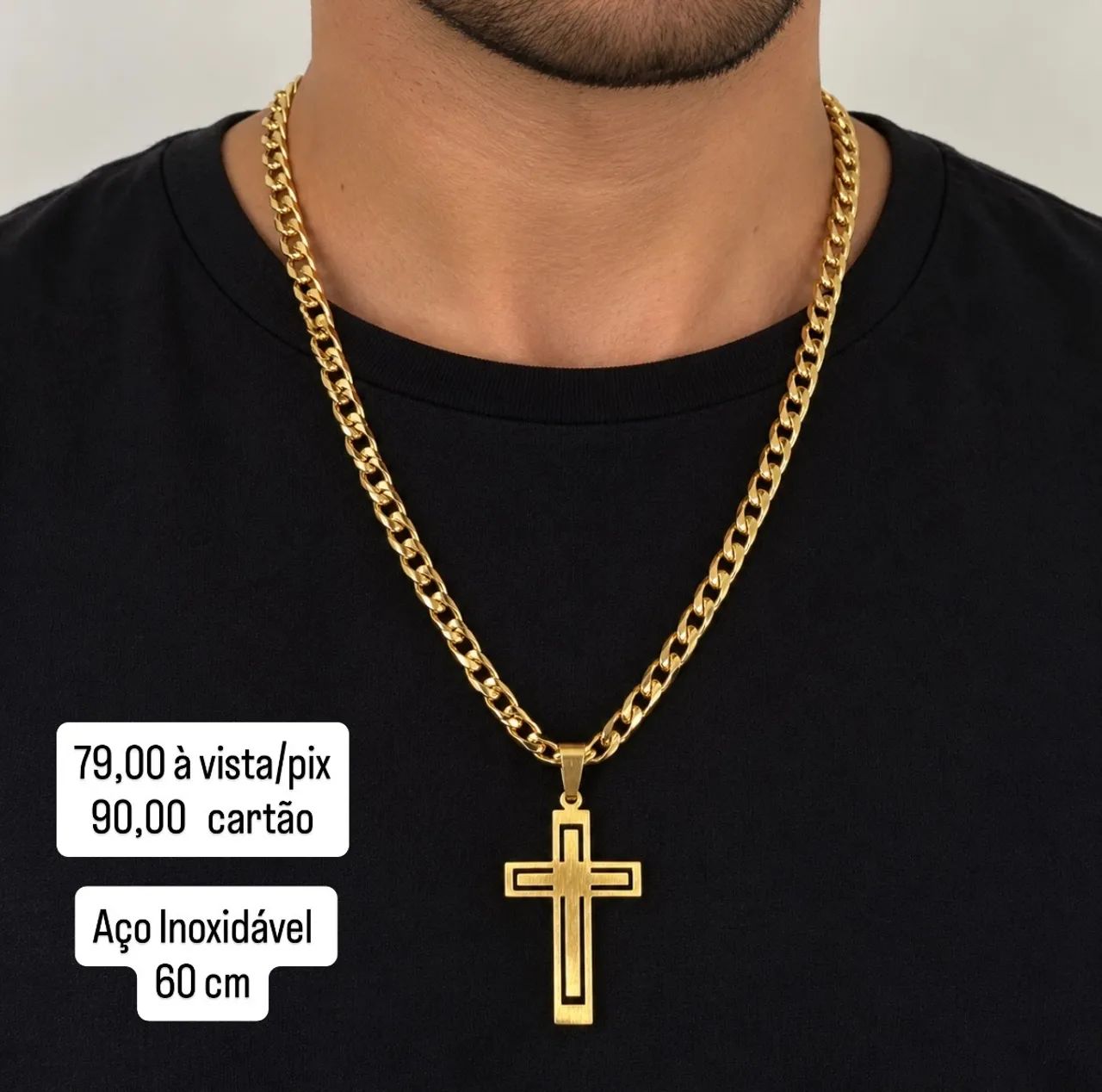 Colar Masculino em Aço Inoxidável  - Foto 2