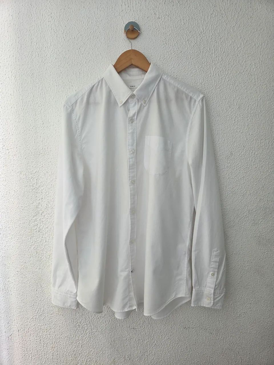 camisa oxford gap slim fit branca g