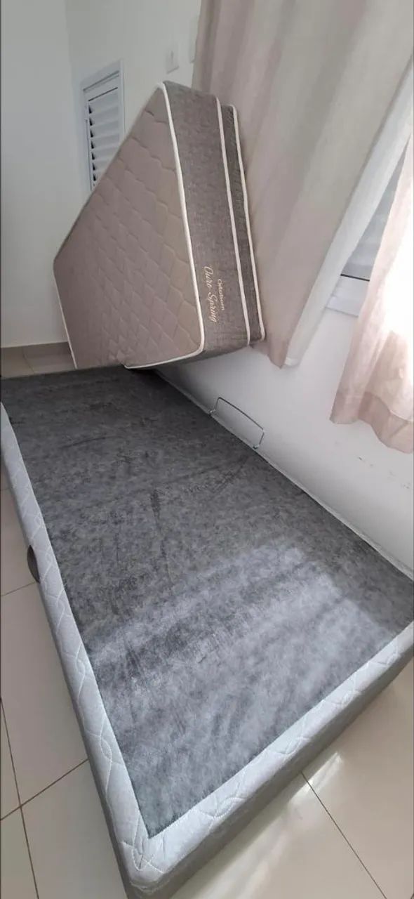 Cama box baú solteiro 88 com colchão  - Foto 2