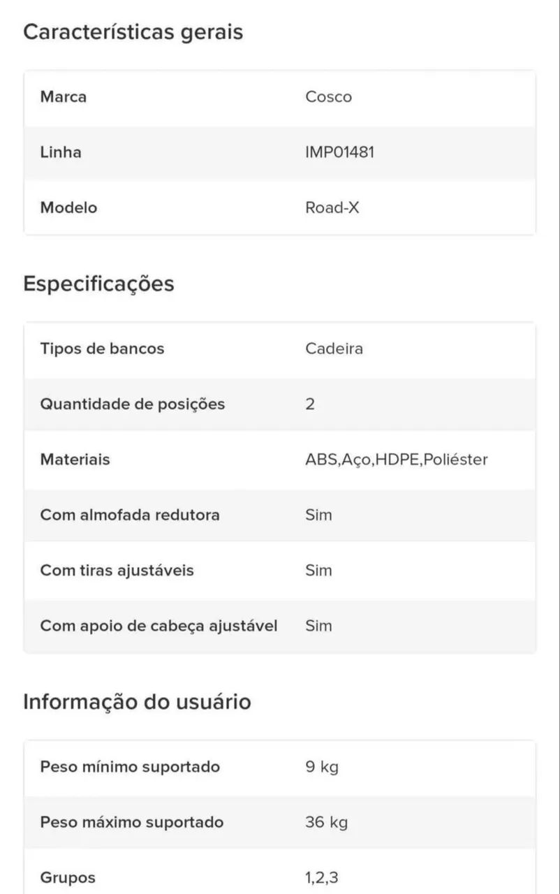Cadeirinha para Automóvel Seminova - Foto 4