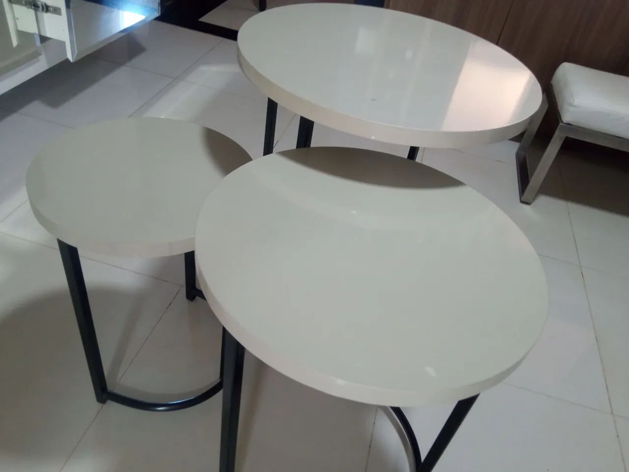 Kit 3 mesas em MDF e Metalon  - Foto 3